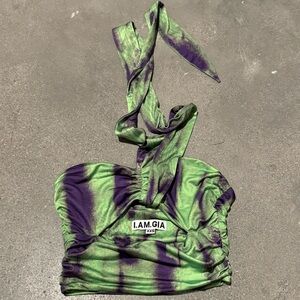 green and purple I.AM.GIA crop top